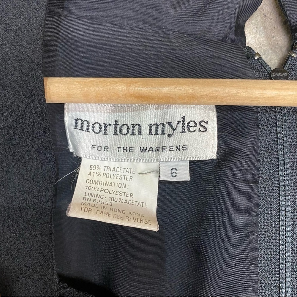 Vintage 90s Morton Myles black sleeveless mini flirty dress 6 small - Picture 6 of 8